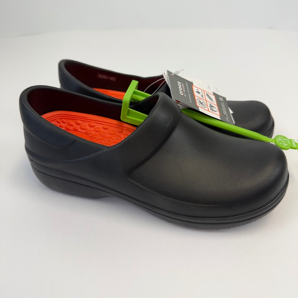 Crocs Neria Pro II LiteRide Work Clogs Black Slip Resistant Shoes Womens‎ 10 NEW